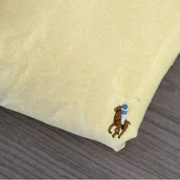 Ralph Lauren Mens Shirt XXL Solid Yellow Multi Pony Cotton Button Up Long Sleeve - Picture 4 of 8